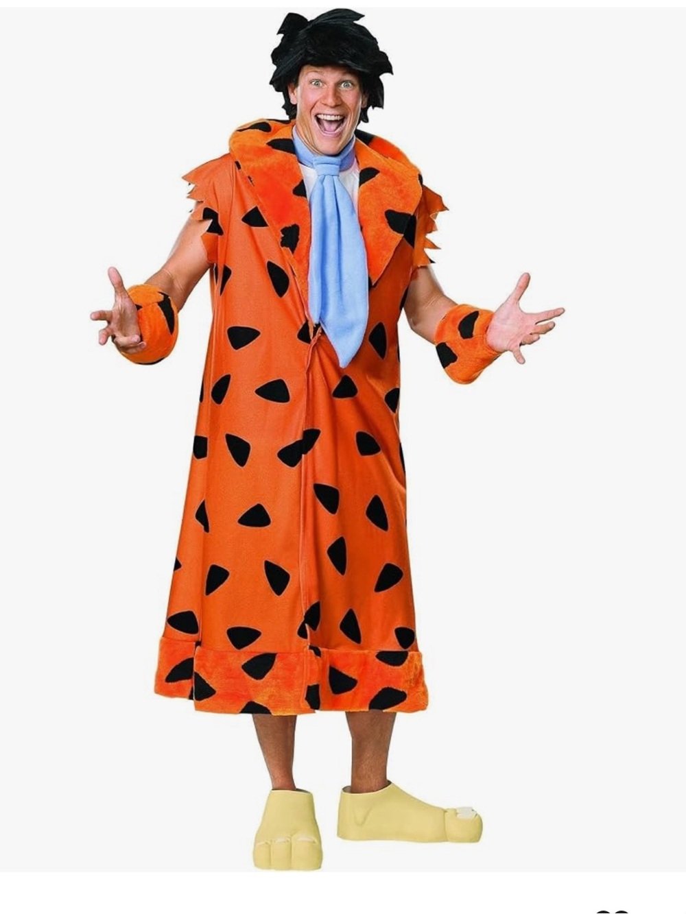 Flintstones Fred Flintstone Costume Adult Orange Black Spots size XL Halloween